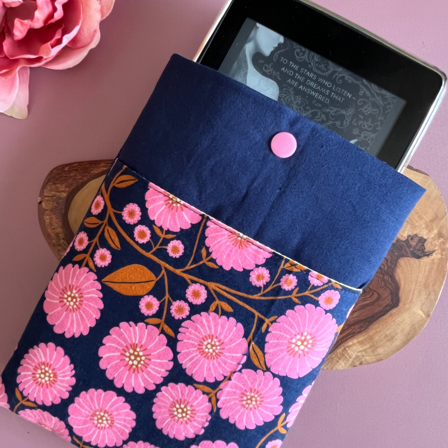 Pink Aster Kindle Sleeve