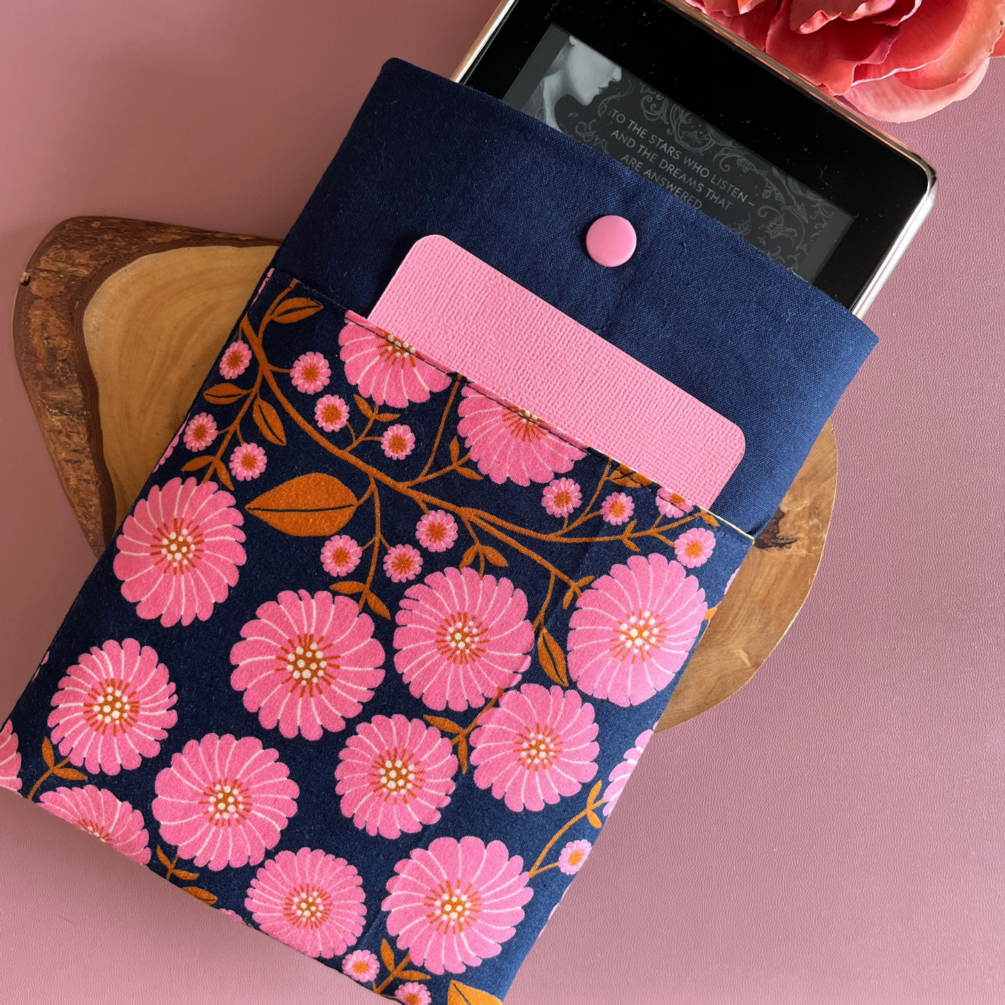 Pink Aster Kindle Sleeve